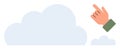 Hand Pointing Toward Cloud, Representing Cloud Selection and Online Choices Royalty Free Stock Photo