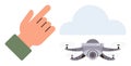 Gesture Control with Drone Technology and Cloud Integration Concept Royalty Free Stock Photo