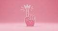 Hand Pointing Up with Crown, Conceptual Design on Pink Background Royalty Free Stock Photo