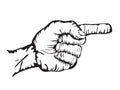 Hand pointing way Royalty Free Stock Photo