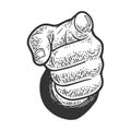 hand points with index finger sketch vector Royalty Free Stock Photo