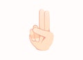 Hand points with two fingers icon. Hand gesture emoji vector