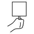 Hand poster icon, outline style