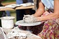 Hand on a potter wheel Royalty Free Stock Photo