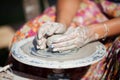 Hand on a potter wheel Royalty Free Stock Photo