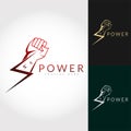 hand power logo design, fist-vector Royalty Free Stock Photo