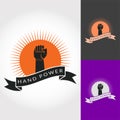 hand power logo design, fist-vector Royalty Free Stock Photo