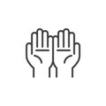 Hand pray line icon