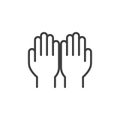 Hand pray line icon