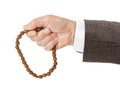 Hand with prayer beads Royalty Free Stock Photo