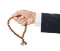 Hand with prayer beads Royalty Free Stock Photo