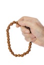 Hand with prayer beads Royalty Free Stock Photo