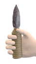 Hand with prehistoric tool Royalty Free Stock Photo