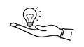 Hand Presenting a Lightbulb, Fresh Idea Concept, vector design Generative AI Royalty Free Stock Photo