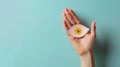 Hand Presenting Paper-Crafted Eye. AI generated Royalty Free Stock Photo