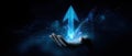 The hand presenting an upward arrow symbolizing growth and innovation AI generated image Royalty Free Stock Photo