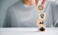 Wood block stacking meticulously arranged by hand Royalty Free Stock Photo