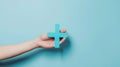 A Hand Holding a Plus Sign.AI generated image Royalty Free Stock Photo