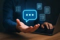 Communication message chat bubble document task management workflow digital transformation automation technology Royalty Free Stock Photo