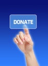 Hand Press Donate Button Royalty Free Stock Photo