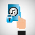 Hand press folder file music security