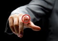 Hand press power button Royalty Free Stock Photo