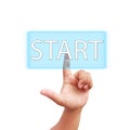 Hand press on start icon Royalty Free Stock Photo