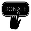 Hand presses button to donate icon, simple style Royalty Free Stock Photo