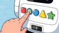 Hand Pressing Button on Control Panel Royalty Free Stock Photo