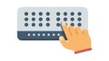 Hand Pressing Buttons on Keyboard, Secure PIN Input, vector design Generative AI Royalty Free Stock Photo