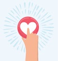 Hand pressing like heart button Royalty Free Stock Photo