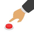 Hand pressing red button Royalty Free Stock Photo