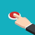 Hand pressing red button. Vector illustration Royalty Free Stock Photo