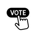Hand pressing vote button icon, Polling, Voting election with hand sign Royalty Free Stock Photo