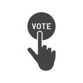 Hand pressing vote button vector icon Royalty Free Stock Photo