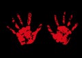 Hand print blood Royalty Free Stock Photo