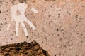 Hand print on cracked and polished stone Royalty Free Stock Photo
