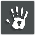 Hand print. Human handprint icon. .