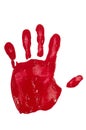 Hand print with red paint