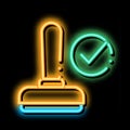 Hand Print Seal Approved Mark Element neon glow icon illustration