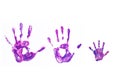 Hand prints of his father, mother and child.