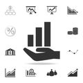 Hand and profit icon. Detailed set of finance, banking and profit element icons. Premium quality graphic design. One of the collec