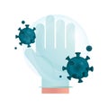 Hand with protective glove pandemic stop coronavirus covid 19 Royalty Free Stock Photo