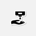 Hand public disinfection sticker icon