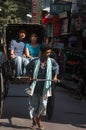 Hand pulled rickshaw Royalty Free Stock Photo