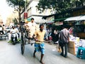 Hand-pulled rickshaw