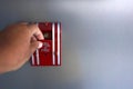 The hand is pulling the fire alarm on the wall. Fire alarm switch in the building.Fire alarm equipment Royalty Free Stock Photo