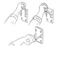 Hand Pulling Frankenstein Light Throw Switch Drawing