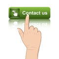 Hand push contact button Royalty Free Stock Photo