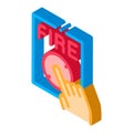 Hand Push Fire Button isometric icon vector illustration Royalty Free Stock Photo